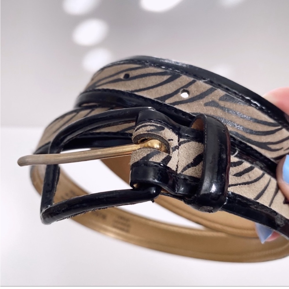 80’s Liz Claiborne Zebra Print Skinny Belt